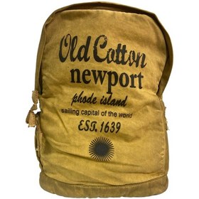 Resim Old Cotton Cargo Kaliteli Vintage Disayn Laptop Bölmeli Sırt Gezi Çantası Leone Bag Oil 5100 Camel 