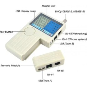 Resim Zerzembe Kablo Test Cihazı RJ11 RJ45 USB Bnc Lan Ağ Kablosu Test Cihazı 
