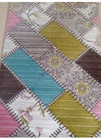 Resim Aslan Home Yatak Odası Takımı Üç Lü Yolluk , Koyu Desen Renkli Küçük Halı 