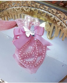 Resim Luks Tesbihli Kese İsimlikli Bebek Şekeri 30 Adet 