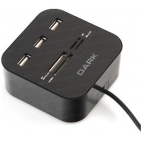Resim Dark UCR202 USB Micro SD SD MMC M2 MS Pro Duo USB Çoklayıcı Kart Okuyucu Siyah 
