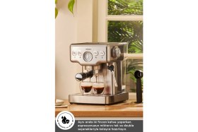 Resim Karaca Coffee Art 1353 Süt Köpürtücülü 20 Bar Basınçlı Espresso, Latte Cappuccino Americano Makinesi 