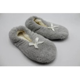 Resim Fluffy Kadın Patik Terlik Katlanabilir Çantada Taşınabilir Ev Babeti Kaymaz Ses Yapmaz Taban 