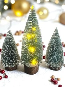 Resim 1 Adet 20 Cm Kendinden Gün Işıklı + 2 Adet 15 Cm Yılbaşı Çam Ağacı 