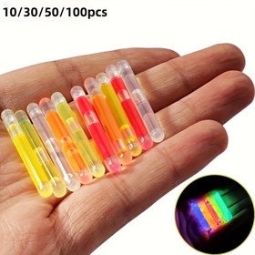 Resim Balıkçılık için 10/30/50/100 Adet Parlayan Çubuklar - Dayanıklı PE Malzeme, Karışık Renkler, Elektriksiz Gece Görünürlük Artırıcı, Gece Balıkçılığı Başarısını ve Güvenliği Geliştirir, Temel Balıkçılık Aksesuarları, Canlı Renkler | Elektriksiz Işıltı 