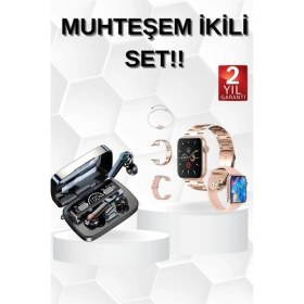 Resim Zero Land Ilkeshop Dijital Göstergeli Powerbank Bluetooth Kulaklık ve Yeni Nesil Amoled Ekran Akıllı Saat 