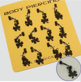 Resim Depomıx Yonca Çelik Piercing 1 Adet - Siyah 