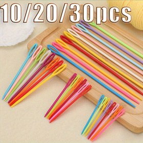 Resim 10/20/30 Adet Plastik Dikiş İğnesi Seti, Yün Nakış ve Dokuma İğneleri - DIY El Sanatları, Giysi ve Ayakkabı Yapımı İçin Çok Renkli 