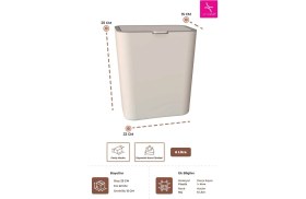 Resim Primanova Flip Banyo Mutfak Tezgah Üstü Çöp Kovası - Bej 
