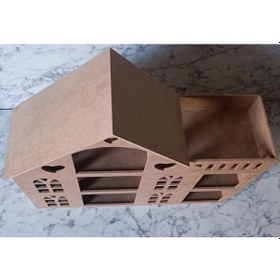 Resim Hobi Adn Oyuncak Ev 3 Katlı Windows Penceri Model Ahşap Mdf Ham El Yapım 