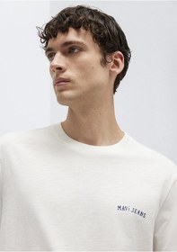 Resim Mavi - Mavi Jeans Baskılı Ekru Tişört 0613577-70057 