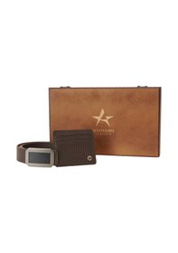 Resim AC&Co / Altınyıldız Classics Erkek Kahverengı Kemer - Kartlık Aksesuar Set Kahverengı 