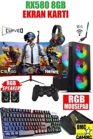Resim DMC N157x (PUBG,GTA 5) I5 4430 (4.NESİL) 16gb Ram,512gb Ssd,8gb Rx580,24'oyuncu Masaüstü Bilgisayarı 