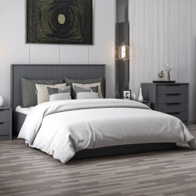 Resim Kale Luxe 160x200 Baza Başlık Seti - Antrasit 160 x 200 CM 