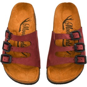 Resim Moosefield Kids Unisex Hakiki Deri Bordo Çocuk Terlik 