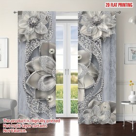 Resim 2 adet Vintage Çiçekli Perde - Zarif Çiçekli Pencere Perdeleri, Yarı Şeffaf Gizlilik, Kolay Askı Kolu Çantası Tasarımı, Makinede Yıkanabilir Polyester Pencere Perdeleri, Oturma Odası, Yatak Odası, Ofis, Mutfak için - Donanım Gerektirmez, Modern Ev Dekorasyonu Pencere Perdeleri, Oturma Odası Perdeleri, Yatak Odası Gizliliği, Çağdaş Tarz, Yarı Şeffaf Kumaş, Ofis Dekorasyonu, Hafif Malzeme, İç Mimarlar, Yatak Odası Perdesi, Oturma Odası Perdesi, Siyah ve Beyaz Perdeler, Büyük Oturma Odası Karartma 