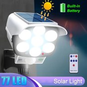 Resim 1 Adet 77 LED Güneş Enerjili Akıllı Hareket Sensörlü Güvenlik Simülasyon Kameralı Bahçe Aydınlatma, 3 Modlu Dış Mekan Sel Feneri 