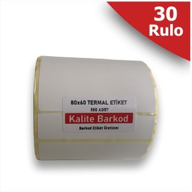 Resim Kalite Barkod 80x60 Termal Etiket | 30 Rulo Barkod Etiketi 