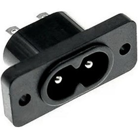 Resim 220v 5a Ac Dişi Power Giriş Soketi C7 2 Pin Panel Montaj Tip Elektrik Güç Kablo Bağlantı Konnektörü 