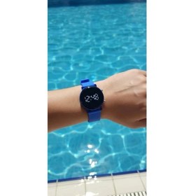 Resim Sonsuzsaat Mavi LED Dijital Kol Saati Silikon Kordonlu Unisex Modern Spor Kadın Erkek Çocuk Saat 