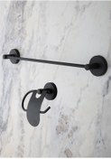Resim ERFAHOME Siyah Uzun Havluluk / Dar Kapaklı Tuvalet Kağıtlığı 2li Set 