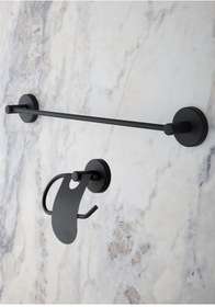 Resim ERFAHOME Siyah Uzun Havluluk / Dar Kapaklı Tuvalet Kağıtlığı 2li Set 