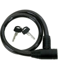 Resim Pera Pelis Anahtarlı Bisiklet Kilidi - 11.5mm Kalınlık 85cm Renkli Dışı Plastik Kaplı Çelik Halat 