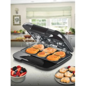 Resim Çocuklar Için Elektrikli Waffle Makinesi, Siyah, Pratik ve Eğlenceli Kullanım 