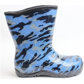 Resim Palalı Kamuflaj Mavi Pvc Ortopedik Astarlı Çocuk Çizmesi Kamuflaj 