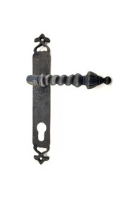 Resim Antika Tarz Dekoratif Pirinç Burma Yale Kapı Kolu - 247x35 Mm, Oksit Siyah 