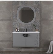 Resim Pierre Cardin Star 105 Cm Mat Anthracite Banyo Dolabı Mat Antrasi 