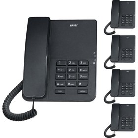 Resim Genel Markalar Tm140 Analog Masaüstü Kablolu Telefon 5'li Fırsat Paketi Siyah 
