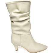 Resim Fox Shoes Ten Kısa Topuklu Büzgülü Kadın Bot L404810609 