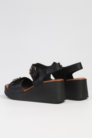 Resim Pierre Cardin ® | PC-7213- Siyah-Kadın Dolgu Topuk Ayakkabı 