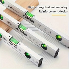 Resim Yüksek Hassasiyetli Manyetik Dengeleme Yatay/Dikey Ölçüm Bandı - 45°/90° Açı İşaretleri, Aluminyum Alaşım Sağlam Gövde ile 11.8” & 23.6” Uzunluklar, Çevre Dostu Yeşil Hizalama Çiziği ve Mıknatıs Tabanlı DIY, İnşaat, Harita Kadastro için Bataryasız Dayanıklı Ergonomic Sapak ve Pürüzsüz Metal Kaplama - Mimarlar, Inşaatçılar, Mühendisler için Ideal Kalıcı Mezura Aracıyla 