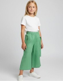 Resim Zekids Kız Çocuk Bol Paça Pantolon-16751 Yeşil 