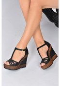 Resim Fox Shoes Siyah Kadın Dolgu Topuklu Ayakkabı K674072509 
