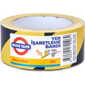 Resim Boss Tape Sarı-Siyah Pvc İşaretleme Bandı 
