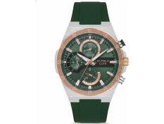 Resim Jg. Polo Club Erkek Kol Saati Bakır Renk, Yeşil Kadran - Şık Silikon Kordon, 2 Yıl Garantili 