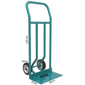 Resim İBTAŞ 250 KG Ergonomik Koli Eşya Malzeme Kargo Taşıma EL Arabası 2 Tekerli 