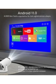 Resim Projeksiyon Cihazı Taşınabilir Sinema Projeksiyon 720P Ev Sineması Bluetooth Android 11 Akıllı Proje 