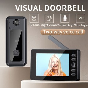 Resim VAVUPO Akıllı Kapı Zili HD Lens ve İki Yönlü Ses ile - Gece Görüşü, Geniş Açı, Ses Kontrolü, Şarj Edilebilir Pil, Ev Güvenliği için USB Güçlü, Ev Ziyaretçileri ile Net Gündüz ve Gece İletişimi, Ev Güvenliği için Kapı Zili, Şık Tasarım, Dayanıklı Yapı 
