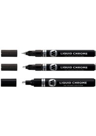 Resim Supertrend Liquid Chrome Ayna Efektli Krom Marker Kalem Seti 3'lü 1-2-4 Mm. 