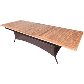 Resim Haba Haba Bahçe Teak Masa 220/280*100*75 Cm Kahverengi 