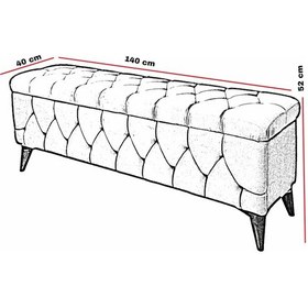 Resim Vavonni Sandıklı Puf A+ Kalite Kapitoneli Ayakucu 140 Cm 