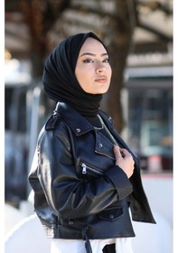 Resim Tesettür Penye Şal Modeli - Siyah 