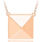 Resim Diamond Line-Gülaylar - Pembe Altın 14 Ayar Trend Taşsız Kolye N11.25053 