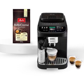 Resim ECAM310.60.B Magnifica Evo Next Tam Otomatik Espresso Makinesi Melitta BellaCrema Çekirdek Kahve 1KG Set 