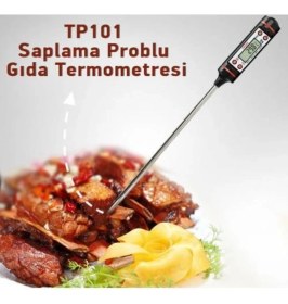 Resim Yemek Sıcaklık Ölçer, Güvenli ve Doğru Et Termometresi 