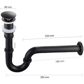 Resim Fause Pop-up Basmalı Paslanmaz Çelik Metal Lavabo Sifonu Siyah Ksf101-b Mat Siyah 